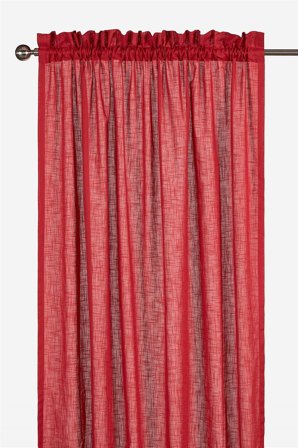 Cellbes of Sweden - Enfärgad julgardin Ebbe 2-pack - röd - - 120 x 165 cm