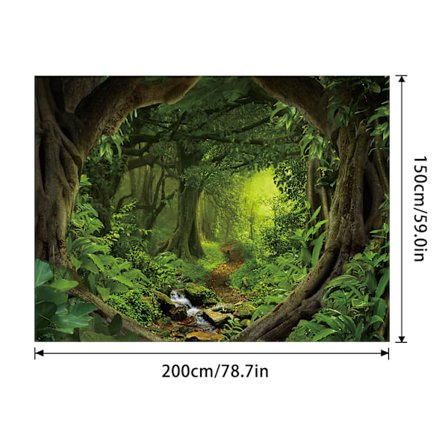 Abstrakti kuvakudos seinälle, polyesterisisustus makuuhuoneeseen, metsämaisema L