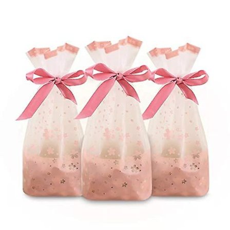 50 st rosa presentpåsar, festpåsar, dessertpåsar, kakpåsar, godispåsar, förvarings påsar med