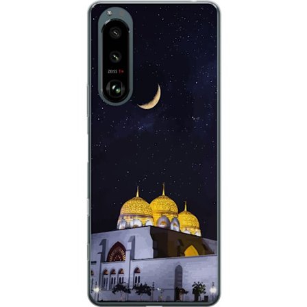 Kompatibelt Mobildeksel til Sony Xperia 5 III Stjerneklar natt med gyldne kupler og halvmåne over opplyst moské