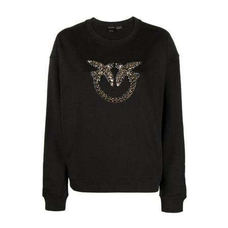 Pinko - Hoodies - Svart - Dam - Storlek: Xl, Dam, Storlek: XL