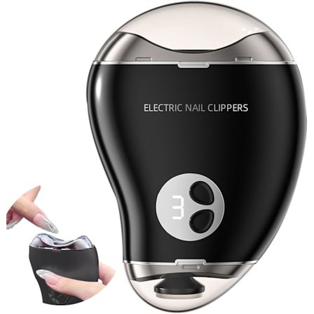 Elektrisk negleklipper for eldre, også egnet for kvinner og voksne, med LED-lys og tre hastighetsinnstillinger; også egnet for babyer.
