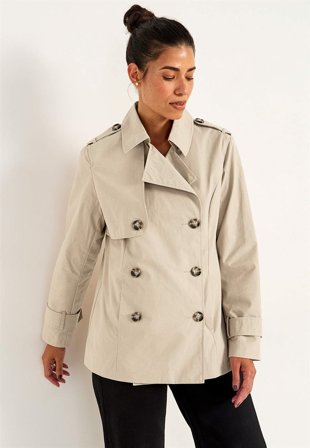 Cellbes of Sweden - Dubbelknäppt, kort trenchcoat - beige - för damer - 62/64