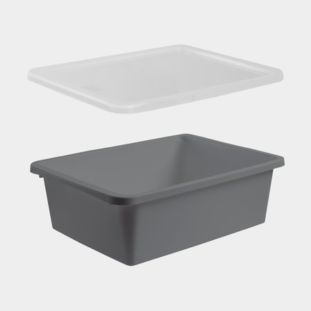 Boîte de rangement avec couvercle Nordiska Plast Store It ECO, gris, 390 x 290 x 125 mm, 10 litres