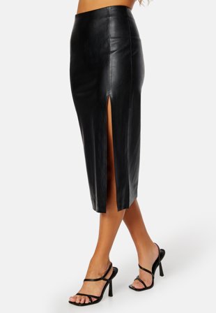 ONLY Hanna Faux Leather Skirt Black Klær