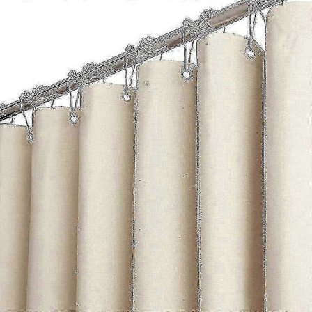 180 x 240 cm Extra Långt Duschdraperi i Tyg, Lintrådstruktur Kraftigt Duschdraperi i Tyg Set Med 12 Plastkrokar, Stort Hotell Lyx Polyestera