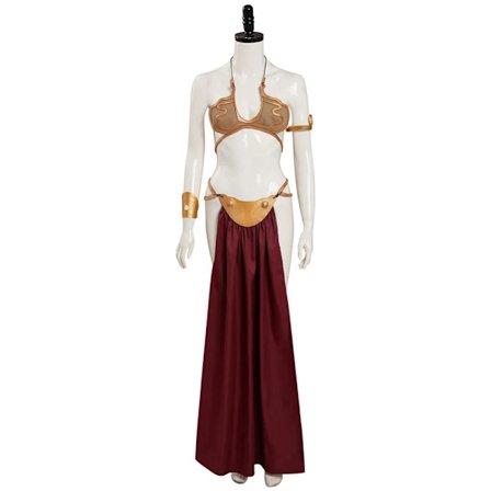 Sommerudsalg Return of the Jedi Cosplay Kostume Prinsesse Leia Slave Uniform Outfit Kvinder Sexet Gyldent Bikini Sæt Til Halloween Karneval Fest