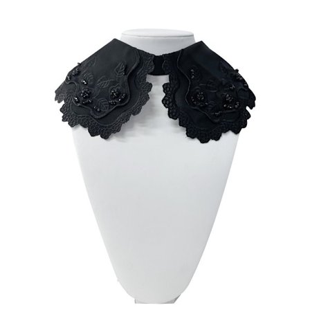 Dame blondekrave bund skjorte krave SORT