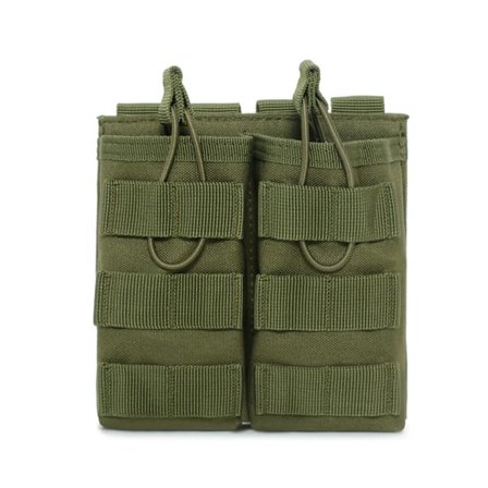 MOLLE Tactical M4/M16 dubbel tidskriftspåse Öppen topp Militärjakt EDC midjeväska Paintball Airsoft AR AK Mag-hållare