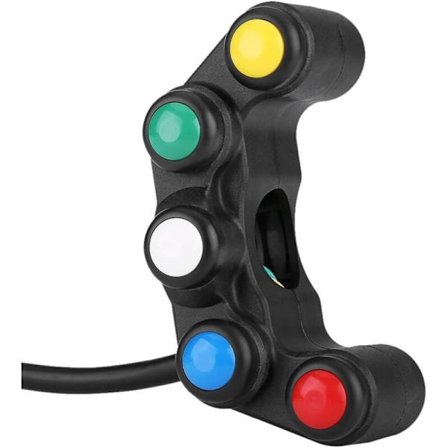 22mm Universal Motorcykel Styrkontakt 5 i 1 Forlygte Bremse Tåge ON/OFF Kontakt