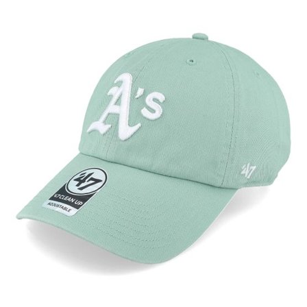 47 Brand - MLB Grön unconstructed Keps - Oakland Athletics Clean Up Eucalyptus Dad Cap @ Hatstore