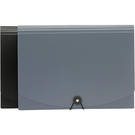 A4 Vikmapp, 2-pack, Grå, Svart/Grå