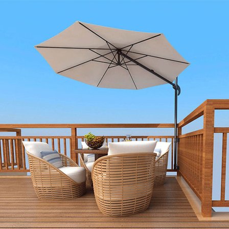 2 st Patio Parasoll Sido Hållare Stål Parasol Parasoll Klämma Montera Fast Klipp Bas för Däck Balkong Utomhus Gård