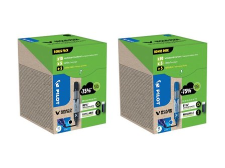 PILOT BEGREEN Whiteboardpenna Greenpack blå 10+10/fp - Lyreco - Kontorsmaterial - Pennor - Whiteboardpennor - Rund spets