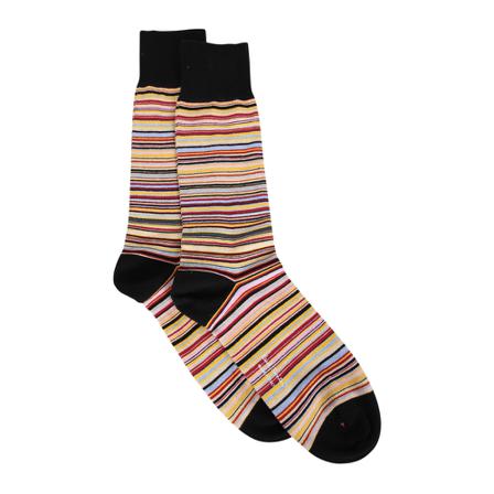 PS By Paul Smith, Socks with characteristic Paul Smith stripe print Geel, Heren, Maat:ONE Size,Polyamide,multicolor