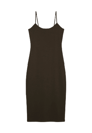 Å WOMAN Klänning med smala band SIV Jerseyklänningar Brun M