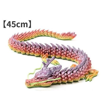 Leddet Drageskulptur for Akvarium Landskapsdekorasjon Hjemmegave-Xin MulticolorRed 45 cm