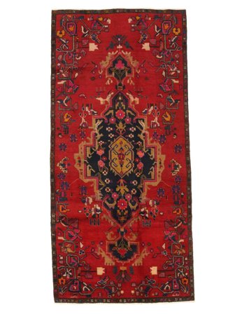 Oriental Hamadan Rug 132X260 Dark Red/Black Wool, Persia