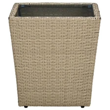 Vidaxl Tebord Beige 41,5x41,5x44 Cm Konstrotting Och Härdat Glas Beige
