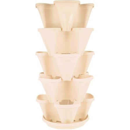 5-lags jordbær plantekasse havetårn indendørs frugt dyrkningsposer med bakke havepose plantekasser