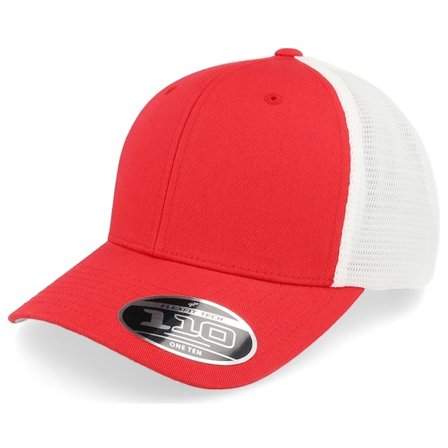 Flexfit - Red trucker Czapka Z Daszkiem - Mesh 2-tone Cap Red/White 110 Trucker @ Hatstore