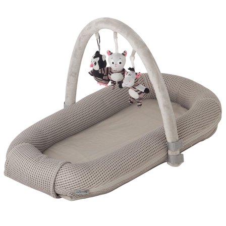 Babynest med Legebue Grå