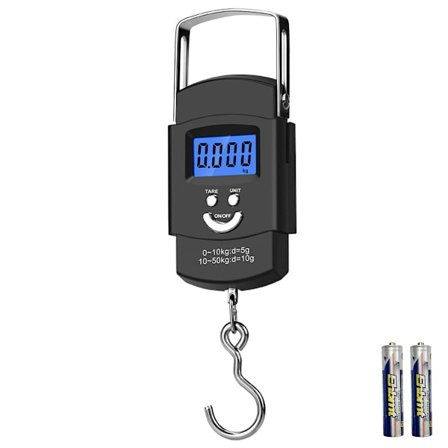Elektronisk bagagevægt med krog, maks. 50 kg/110 lb bærbar digital vægt, med LCD-display og et-knaps tarafunktion