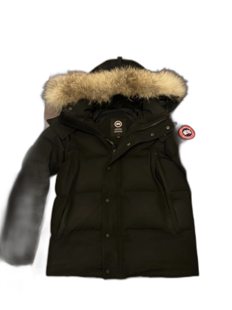 Svart Canada Goose dunjacka med päls