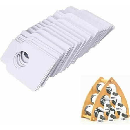 200 stk vinflasketiketter, genanvendelige vinflasketiketter, flasketiketter, blanke etiketter, registrer vinflaskeinformation (hvid)
