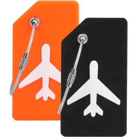 2 stk. bagagemærker til kufferter, kuffertmærker med rustfrit