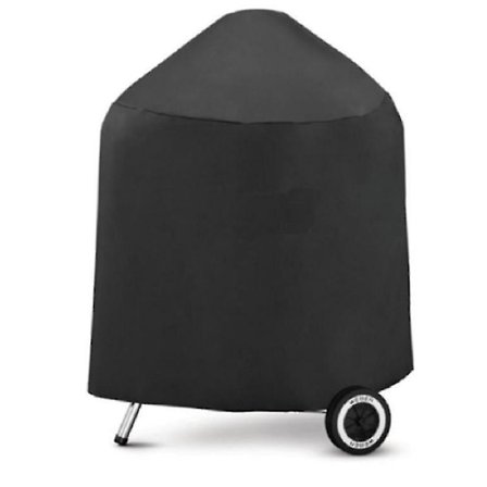 Vanntett Grilldeksel Kettle BBQ Grilldeksel Rundt Utendørs Hage Patio Grillbeskyttelse 1stk svart