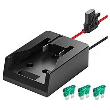 Power Wheels Batteriadapter til 20V Batteri, Power Wheel Adapter med Sikring & Ledningsterminal, Batteri