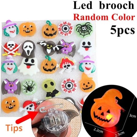 5 STK LED Lysende Leker Finger Ring Brosje Barn Leketøy