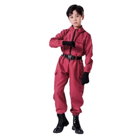 Xbi- Squid Game 2 Barnkläder med Mask Clothes+mask Clothes+triangular mask