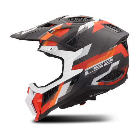 Casque Cross LS2 MX703 X-Force Phantom Orange/Rouge Mat S
