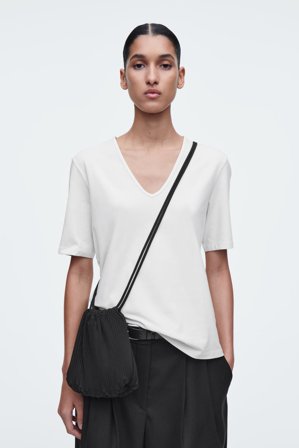 COS Women's Scallop Crossbody Bag in Black