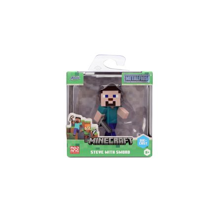 Minecraft Metallfigur 1-pack 2,5" W4 Steve with Sword