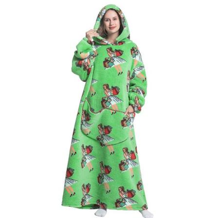 140cm-oversized Sweatshirt Filt Med Luvtröja Mjuk Varm Fleece Ba Shoppingdrottning