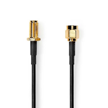 Antennkabel | SMA Hane | SMA Hona | Guldplaterad | 50 Ohm | Enskaligt skydd | 2.00 m | Rund | PVC | Svart | Låda