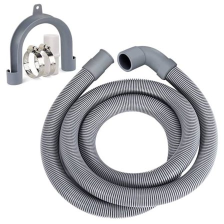 Tvättmaskinslang Avloppsslang Tvättmaskin 2,5M Avloppsslangförlängning för Tvättmaskiner Diskmaskin