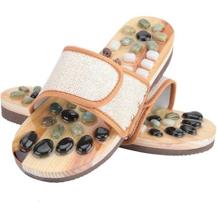 Akupressur Fodmassager, Refleksologi Massagesandaler Slides, Tøfler Pebble Fodtøfler (Størrelse: 41)