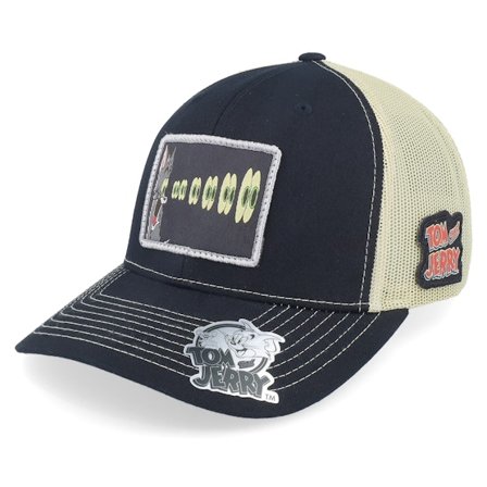 Tom & Jerry - Svart trucker Caps - Tom Eyes Black/Golden Stone Trucker @ Hatstore