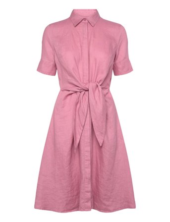 Soft Drapey Linen-Dress Pink Lauren Ralph Lauren