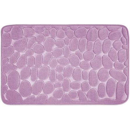 Lilla, skridsikker bademåtte i memory-skum - 50 x 80 cm