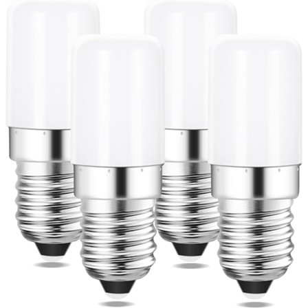 E14 LED Kjøleskapslampe, 6000K Kaldhvit Kjøleskapslampe, 2W Tilsvarende 20W, 220V, 200 Lumen, Ikke Dimbar, 4-pakning