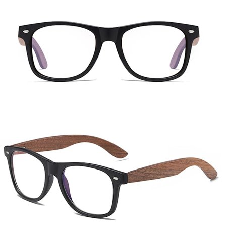 Polariserede solbriller med stel i valnøddetræ