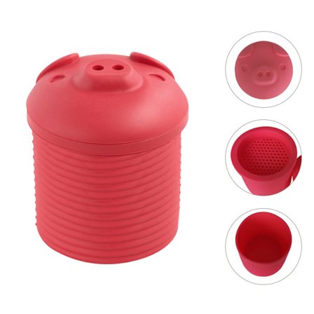 Bacon Bin fedtsigte | Familievenlige køkkenredskaber | Sjovt og funktionelt fedtbeholder | Rummer op til 1 kop | Rød