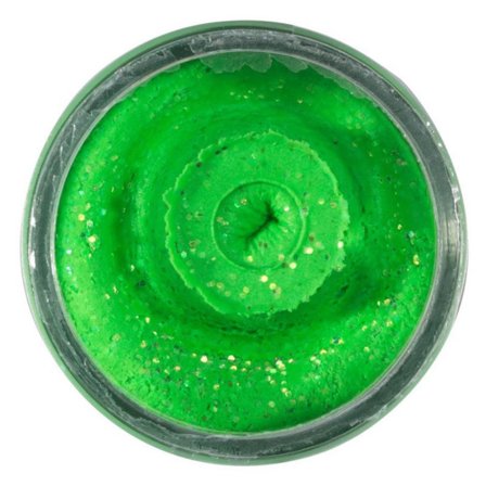 Berkley Powerbait Natural Glitter Trout Dough - Garlic Sprng Green Gli