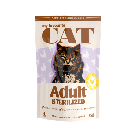 My favourite CAT - Chicken pouches 12 x 85 g - Katt - Kattefôr & kattemat - Våtfôr og våtmat - ZOO.no