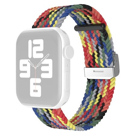 Apple Watch (45 mm) klockarmband i enkel nylon - Färgglad Grå